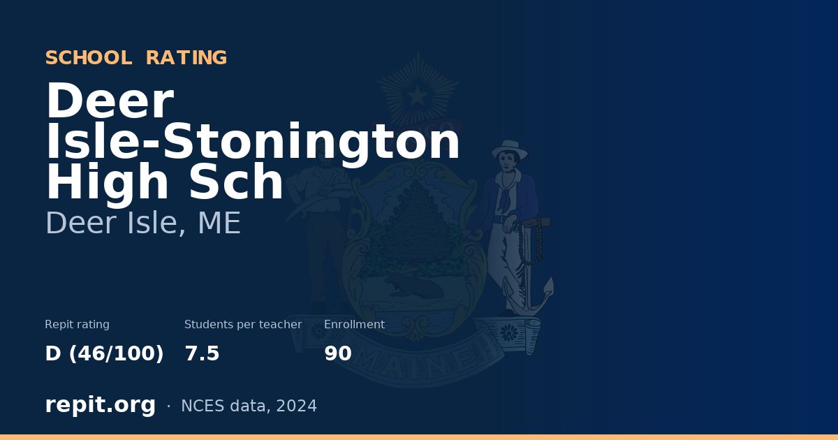 Deer Isle-Stonington High Sch, Deer Isle, ME — Repit school rating D (46/100)