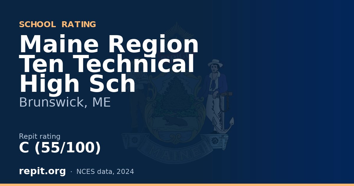Maine Region Ten Technical High Sch, Brunswick, ME — Repit school rating C (55/100)