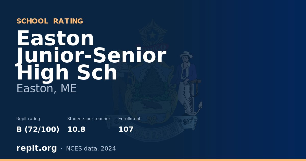 Easton Junior-Senior High Sch, Easton, ME — Repit school rating B (72/100)