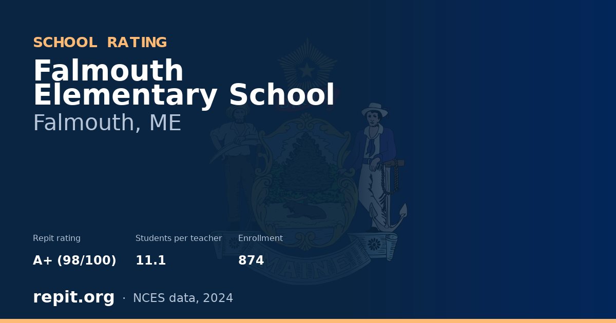 Falmouth Elementary School, Falmouth, ME — Repit school rating A+ (98/100)