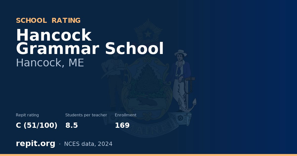Hancock Grammar School, Hancock, ME — Repit school rating C (51/100)