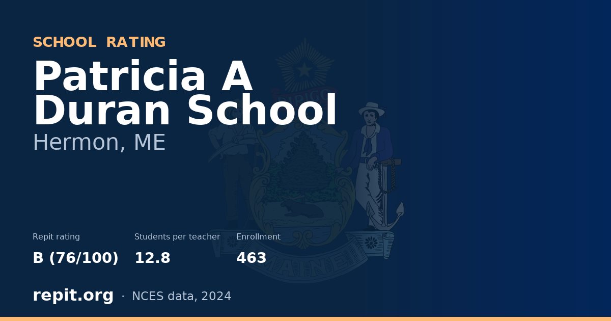 Patricia A Duran School, Hermon, ME — Repit school rating B (76/100)
