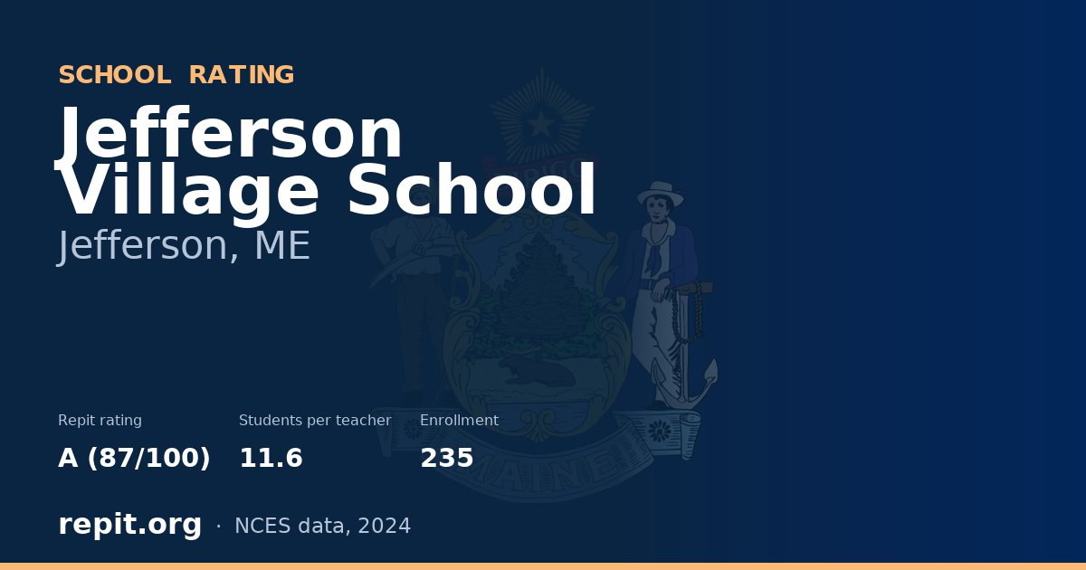 Jefferson Village School, Jefferson, ME — Repit school rating A (87/100)