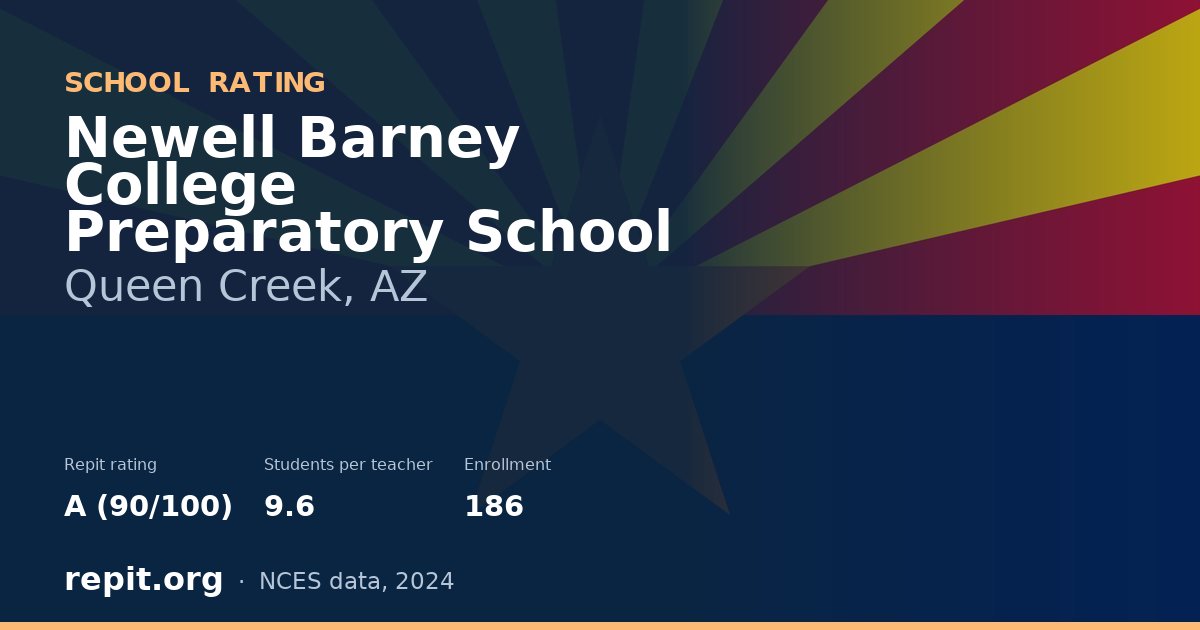 Newell Barney College Preparatory School, Queen Creek, AZ — Repit school rating A (90/100)