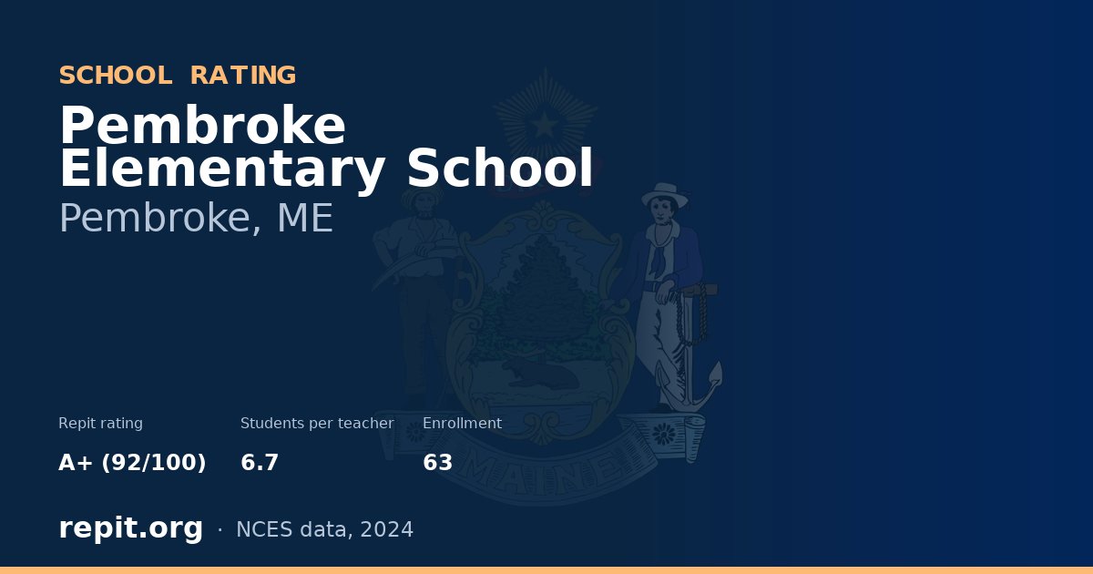 Pembroke Elementary School, Pembroke, ME — Repit school rating A+ (92/100)