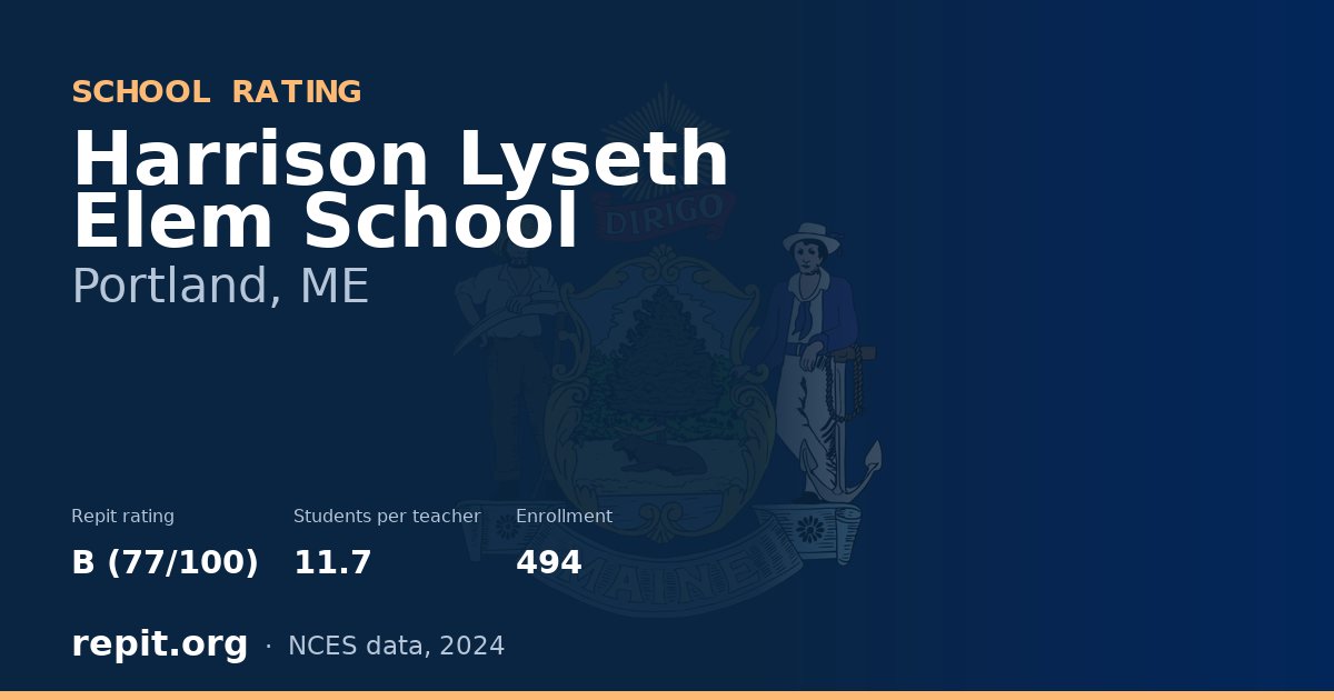 Harrison Lyseth Elem School, Portland, ME — Repit school rating B (77/100)