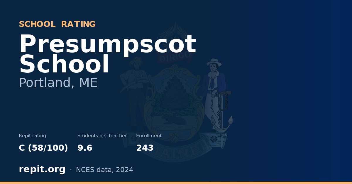 Presumpscot School, Portland, ME — Repit school rating C (58/100)