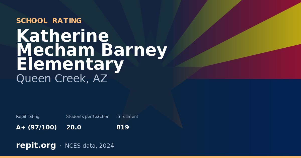 Katherine Mecham Barney Elementary, Queen Creek, AZ — Repit school rating A+ (97/100)