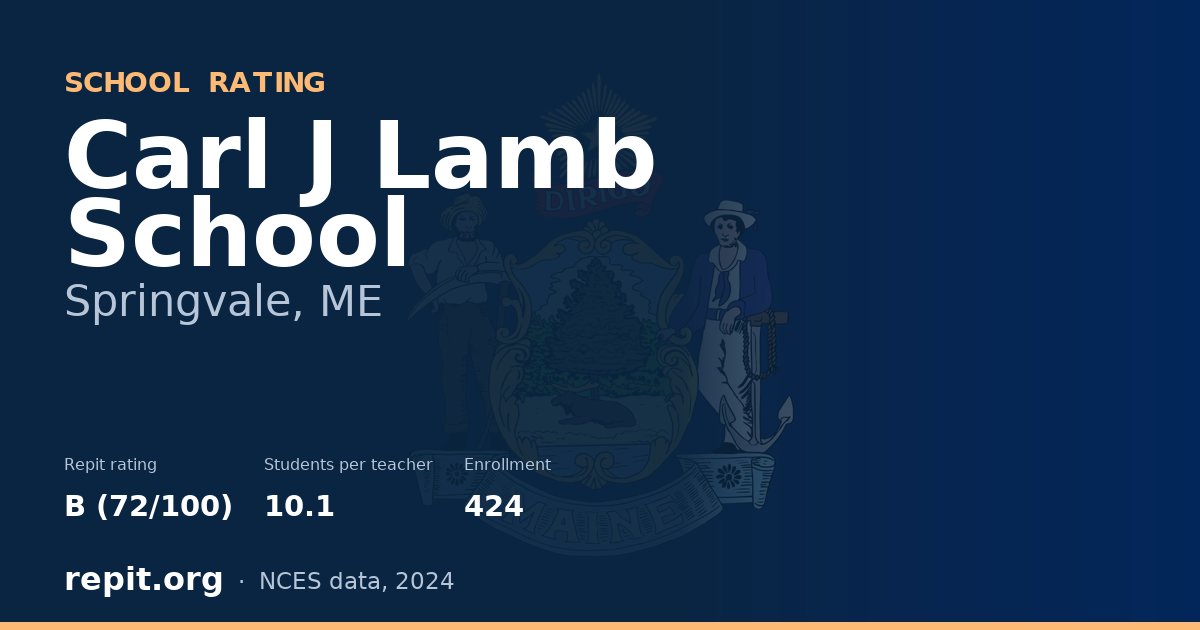 Carl J Lamb School, Springvale, ME — Repit school rating B (72/100)