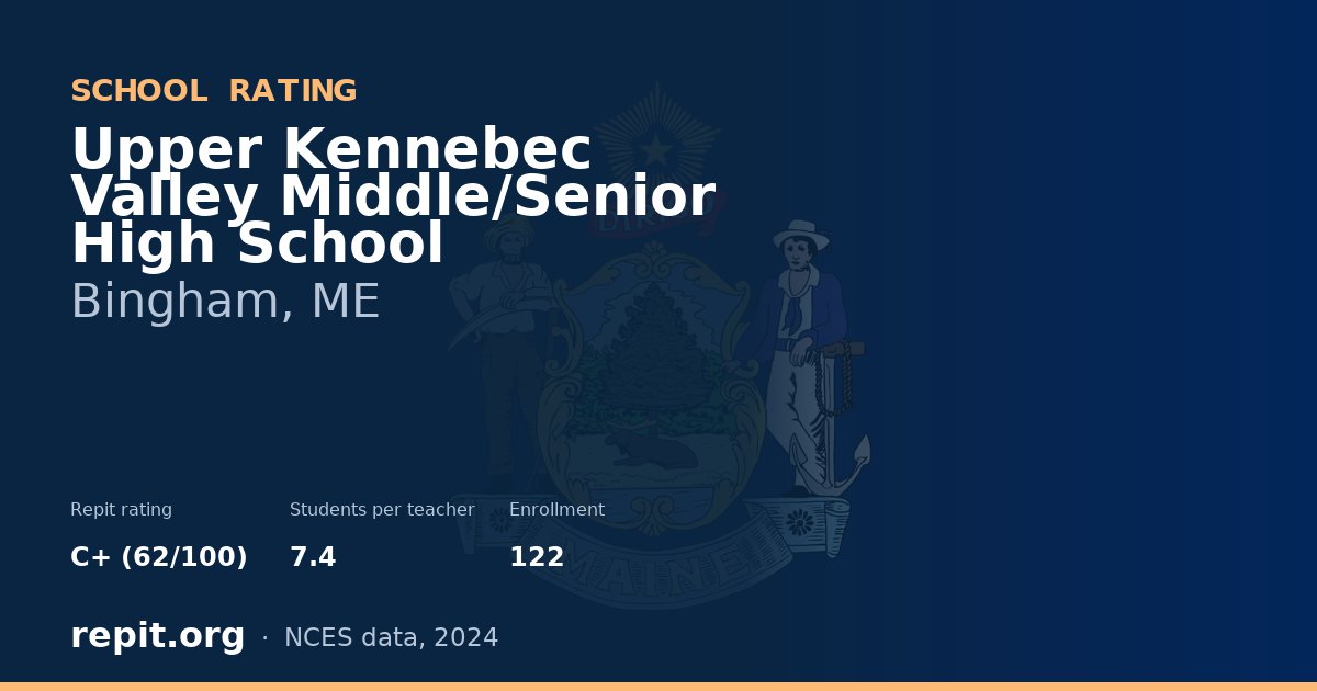 Upper Kennebec Valley Middle/Senior High School, Bingham, ME — Repit school rating C+ (62/100)