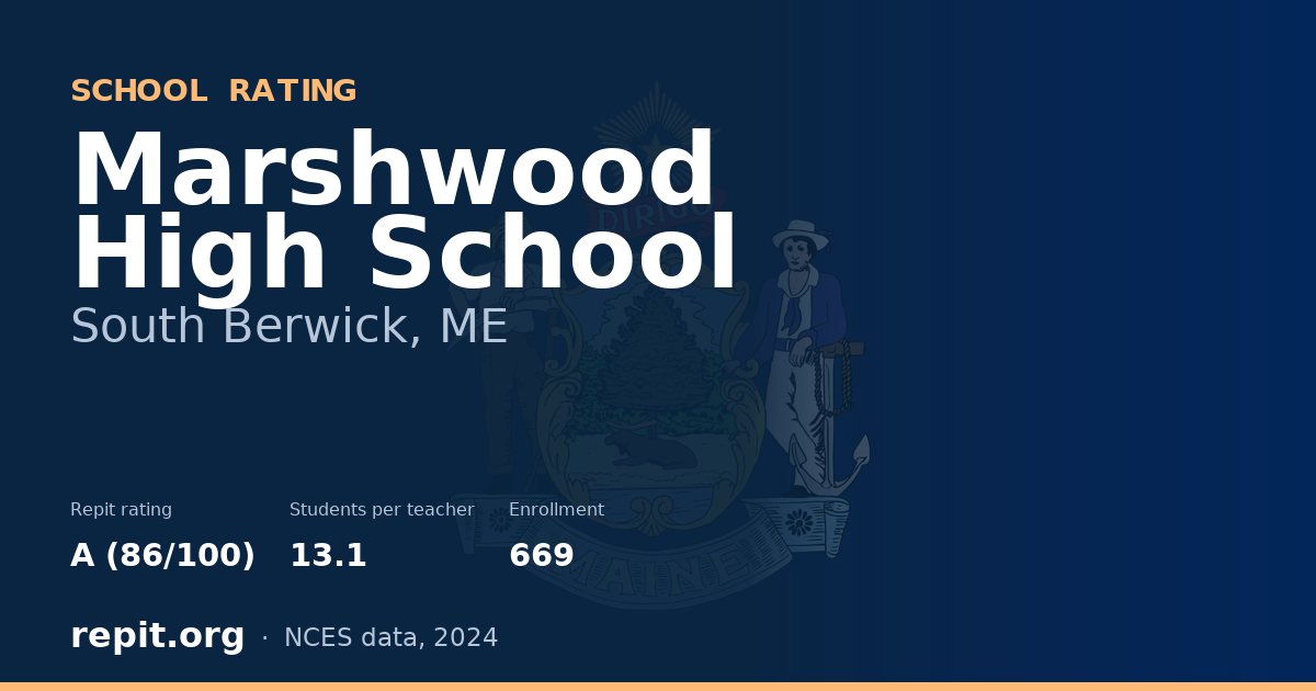 Marshwood High School, South Berwick, ME — Repit school rating A (86/100)
