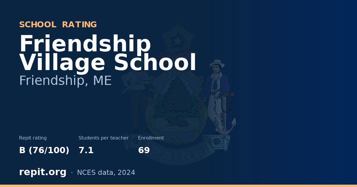 Friendship Village School, Friendship, ME — Repit school rating B (76/100)