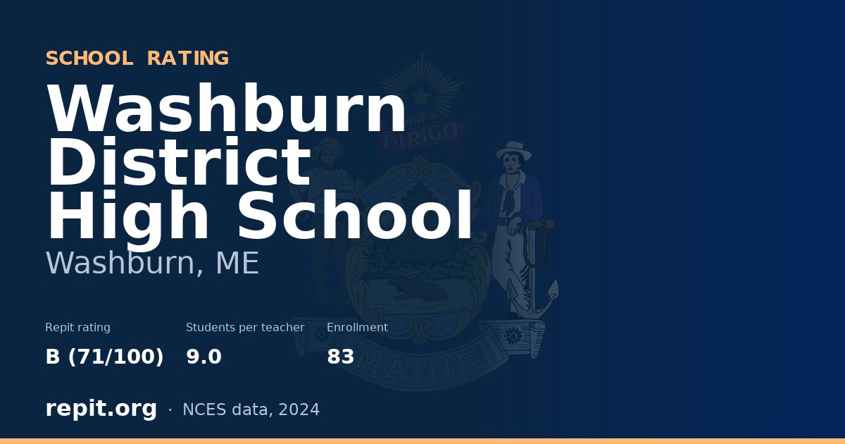 Washburn District High School, Washburn, ME — Repit school rating B (71/100)