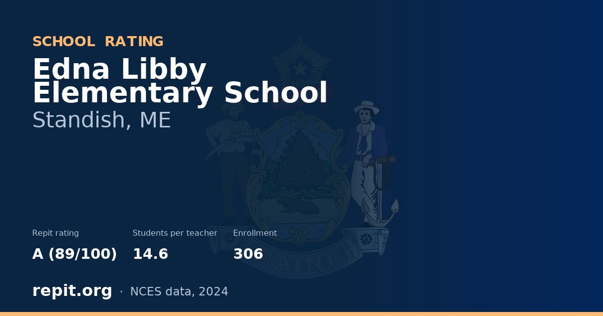Edna Libby Elementary School, Standish, ME — Repit school rating A (89/100)
