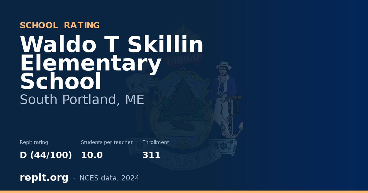 Waldo T Skillin Elementary School, South Portland, ME — Repit school rating D (44/100)