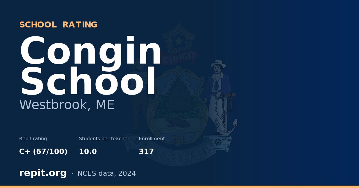 Congin School, Westbrook, ME — Repit school rating C+ (67/100)