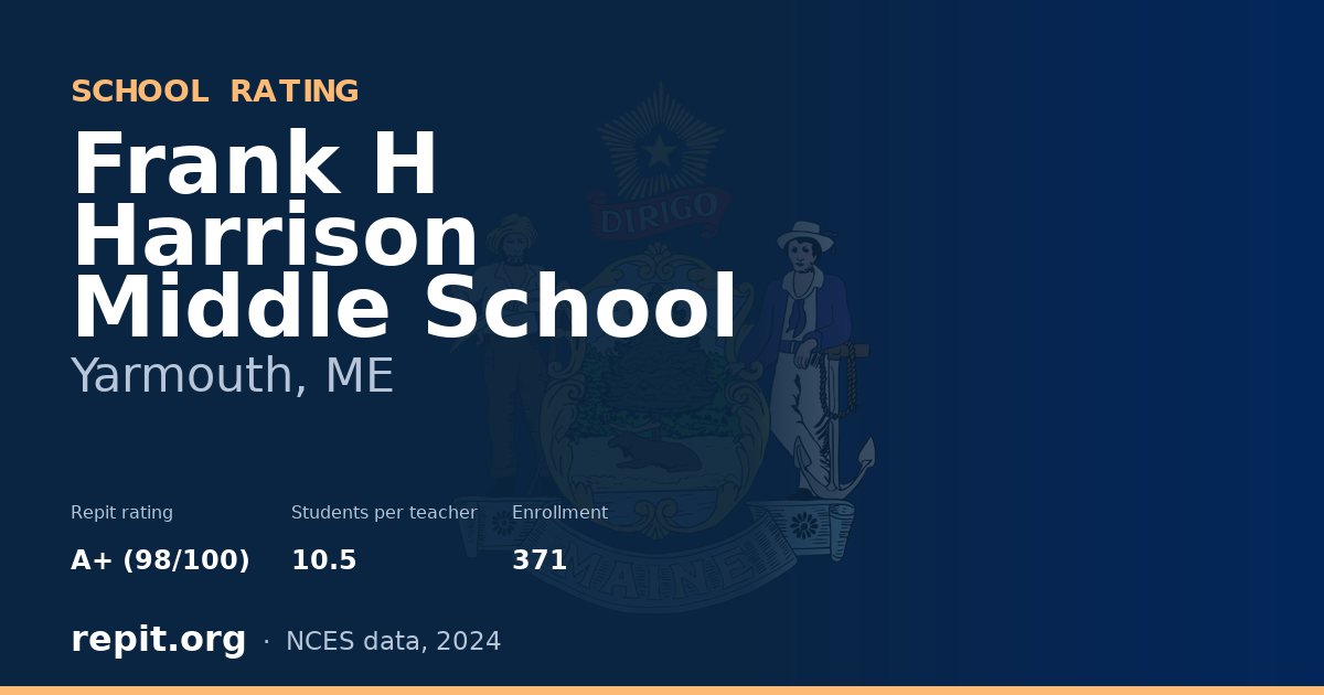 Frank H Harrison Middle School, Yarmouth, ME — Repit school rating A+ (98/100)