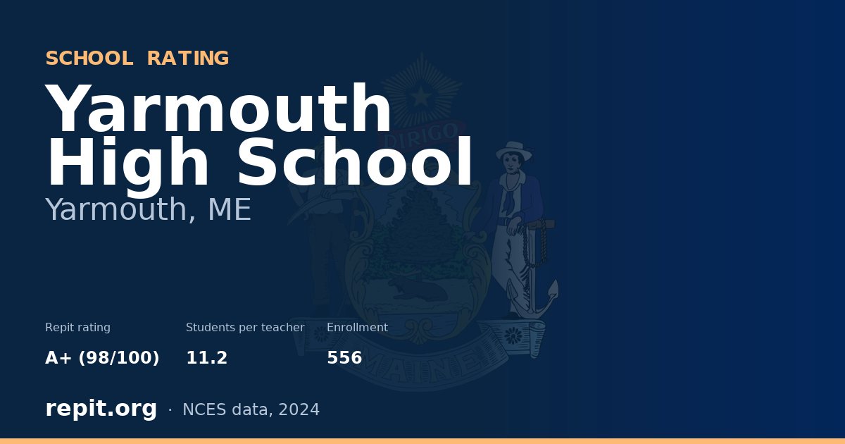 Yarmouth High School, Yarmouth, ME — Repit school rating A+ (98/100)