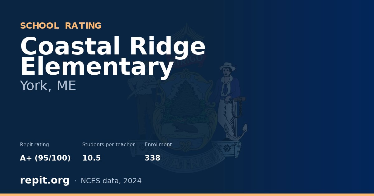 Coastal Ridge Elementary, York, ME — Repit school rating A+ (95/100)