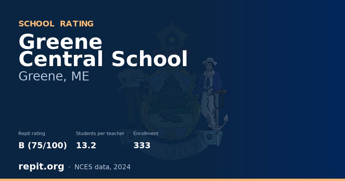 Greene Central School, Greene, ME — Repit school rating B (75/100)