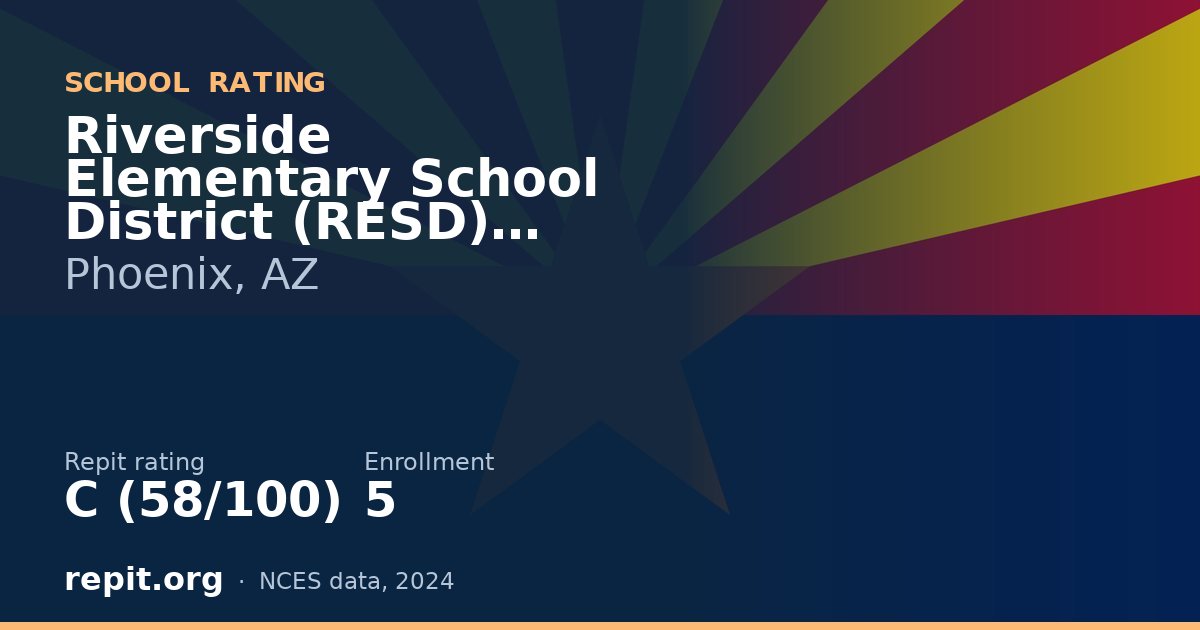 Riverside Elementary School District (RESD) STEM2 Online Sch, Phoenix, AZ — Repit school rating C (58/100)