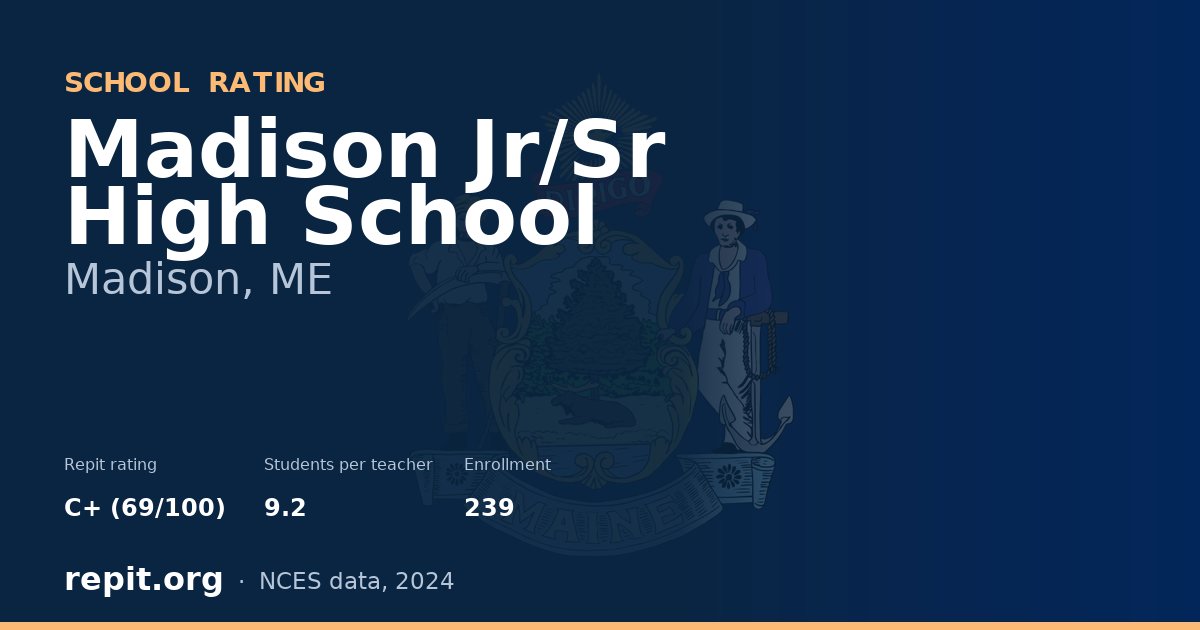 Madison Jr/Sr High School, Madison, ME — Repit school rating C+ (69/100)