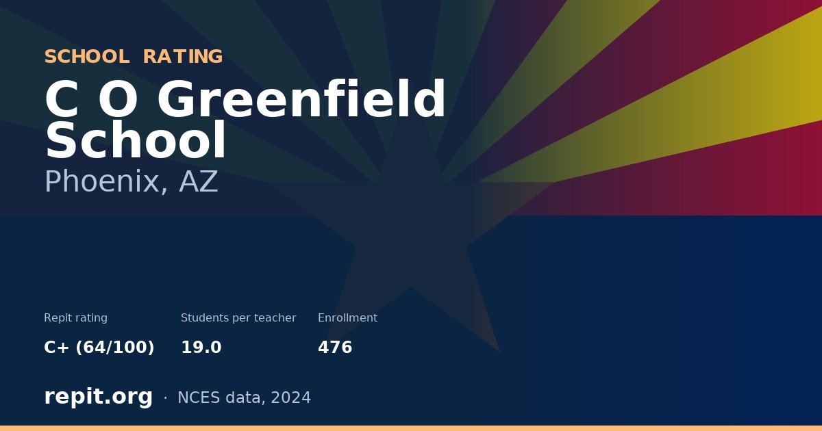 C O Greenfield School, Phoenix, AZ — Repit school rating C+ (64/100)