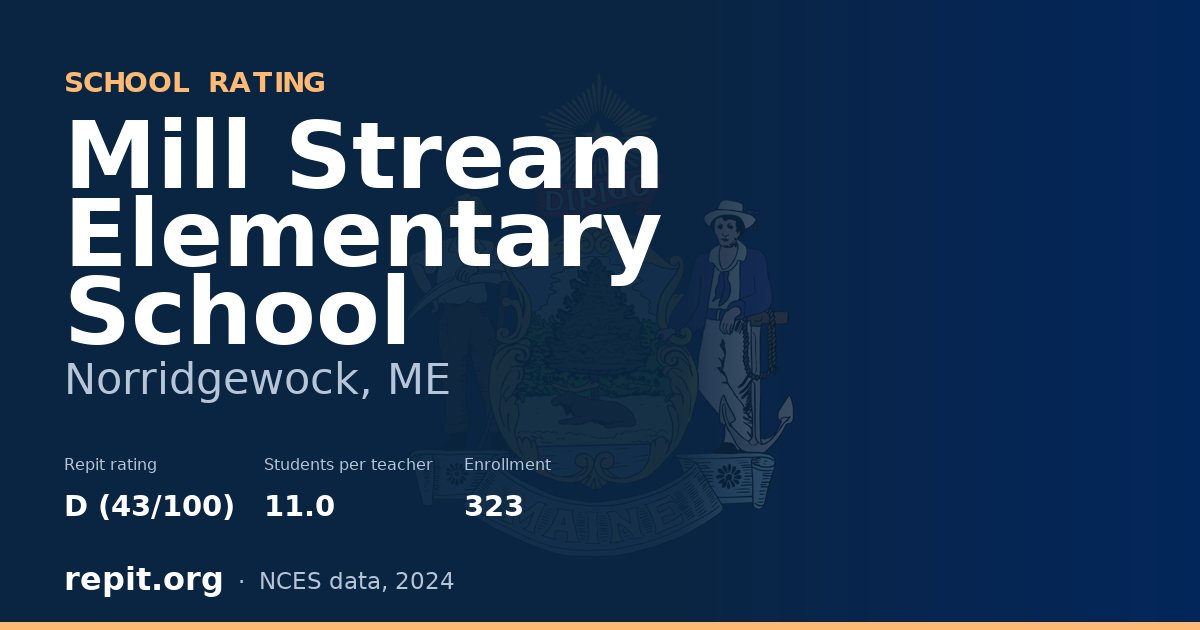 Mill Stream Elementary School, Norridgewock, ME — Repit school rating D (43/100)