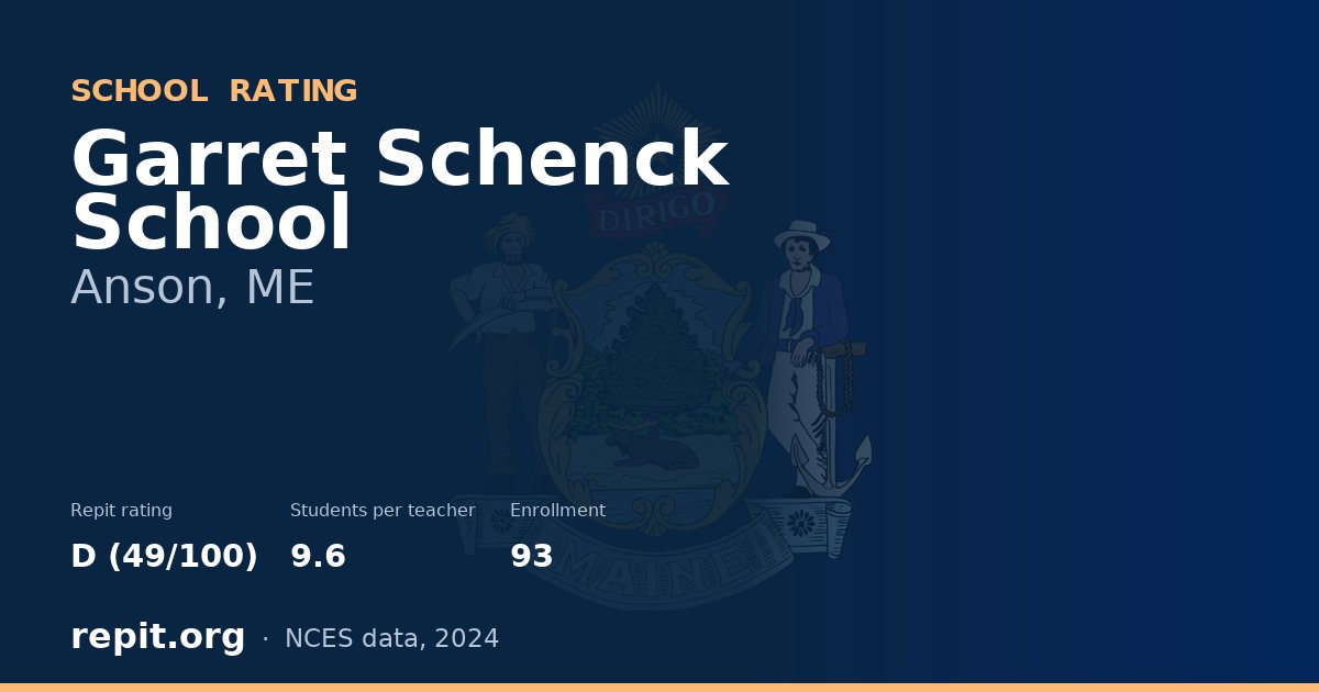 Garret Schenck School, Anson, ME — Repit school rating D (49/100)