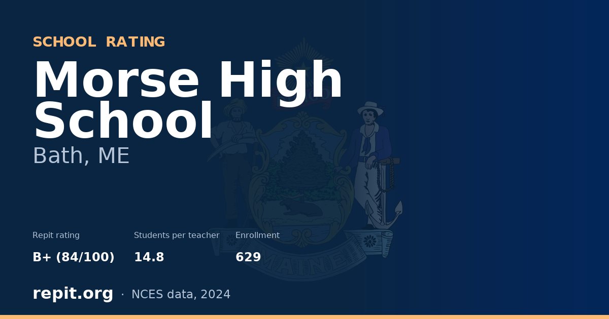 Morse High School, Bath, ME — Repit school rating B+ (84/100)