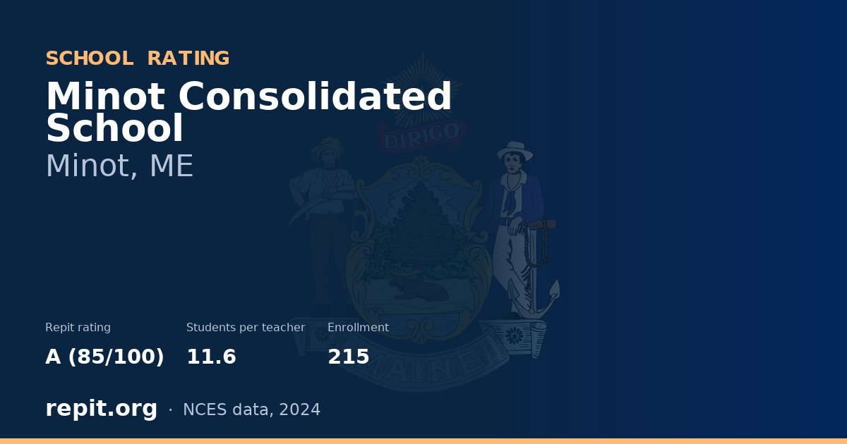 Minot Consolidated School, Minot, ME — Repit school rating A (85/100)