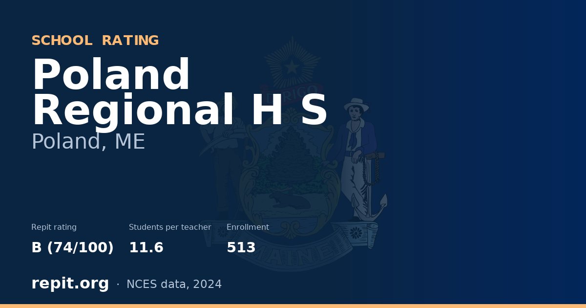 Poland Regional H S, Poland, ME — Repit school rating B (74/100)