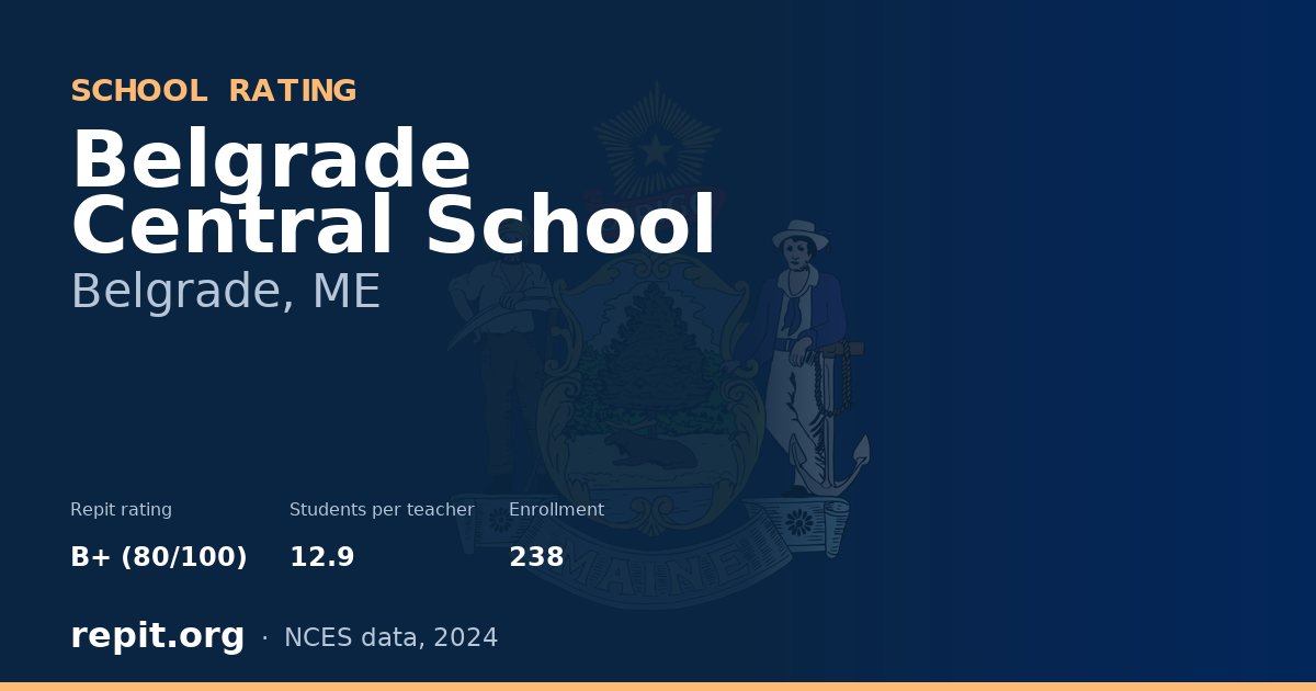 Belgrade Central School, Belgrade, ME — Repit school rating B+ (80/100)