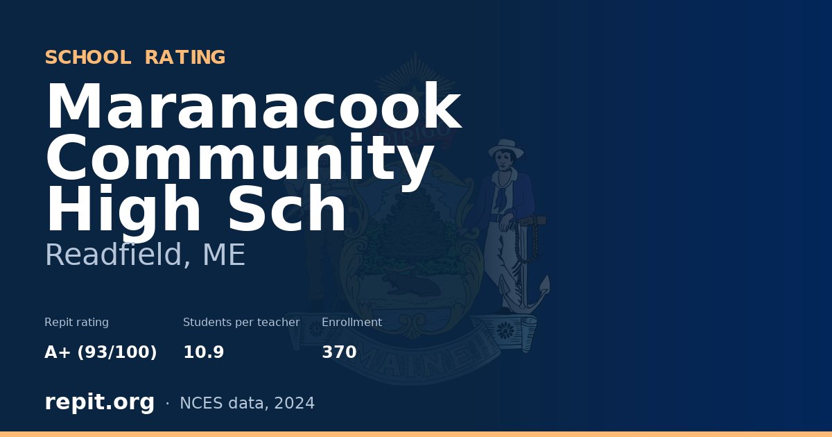 Maranacook Community High Sch, Readfield, ME — Repit school rating A+ (93/100)