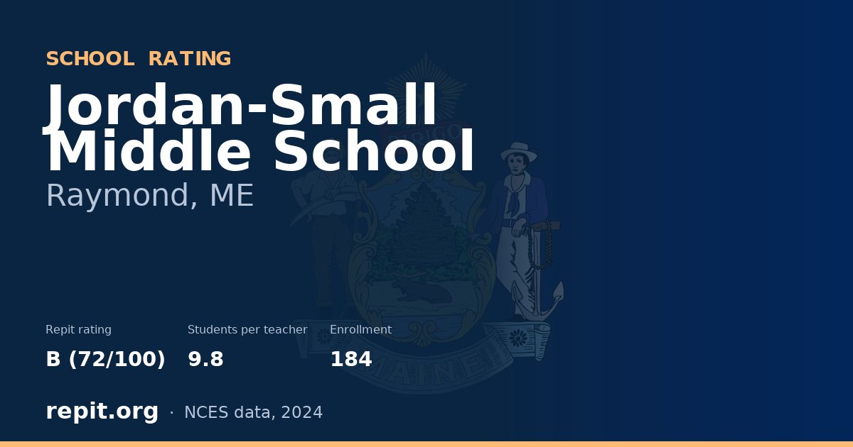 Jordan-Small Middle School, Raymond, ME — Repit school rating B (72/100)