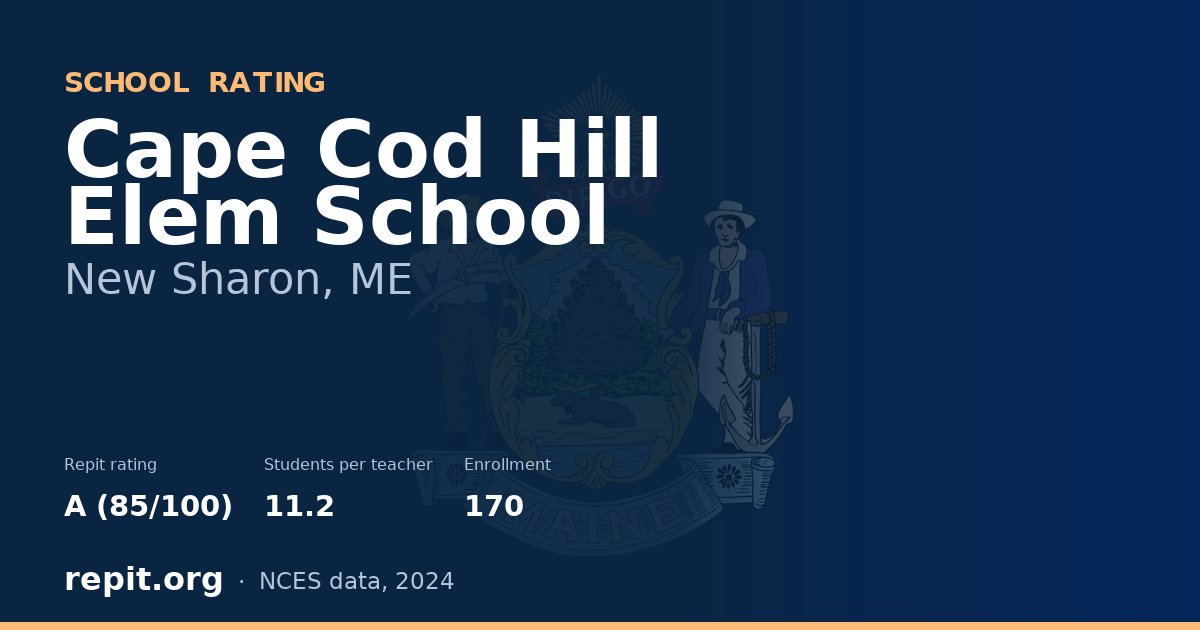 Cape Cod Hill Elem School, New Sharon, ME — Repit school rating A (85/100)