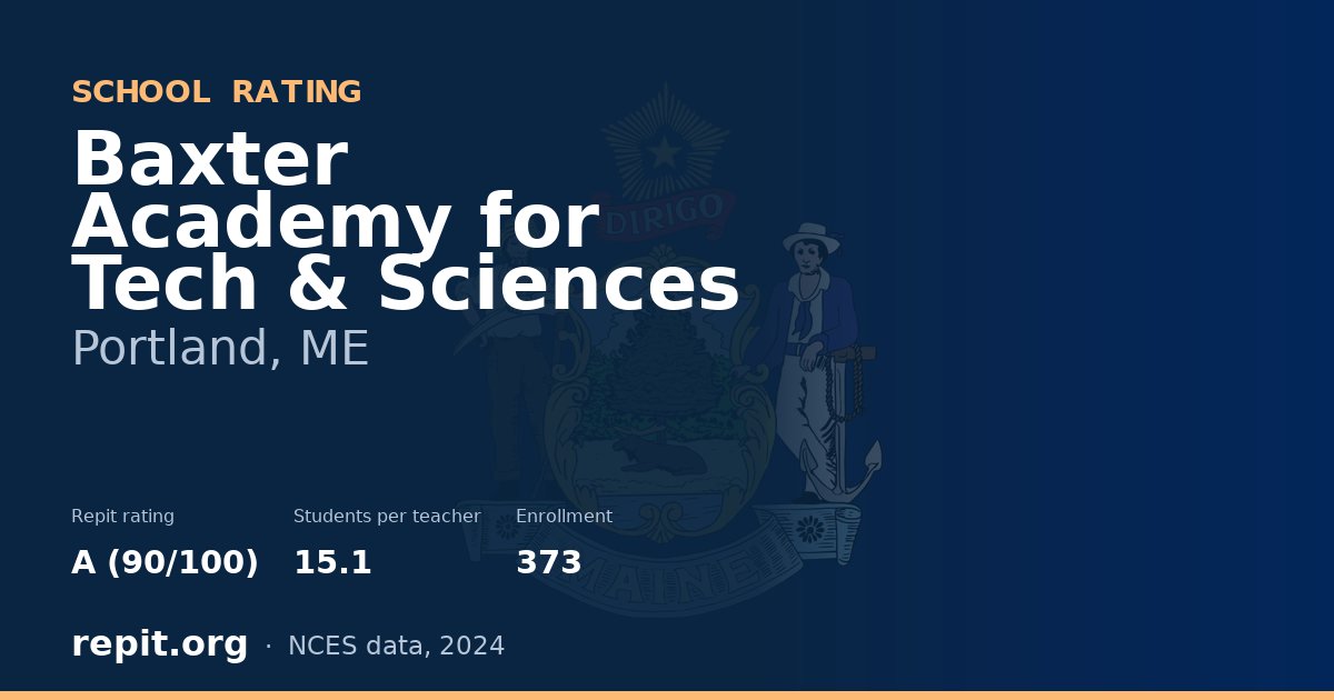 Baxter Academy for Tech & Sciences, Portland, ME — Repit school rating A (90/100)