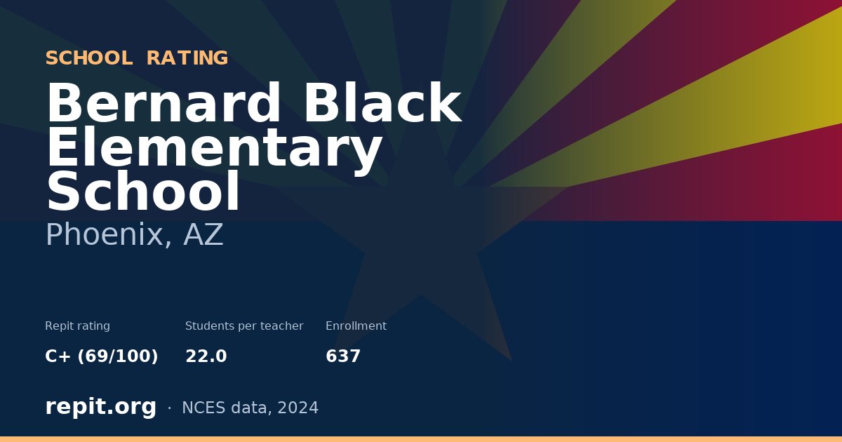Bernard Black Elementary School, Phoenix, AZ — Repit school rating C+ (69/100)
