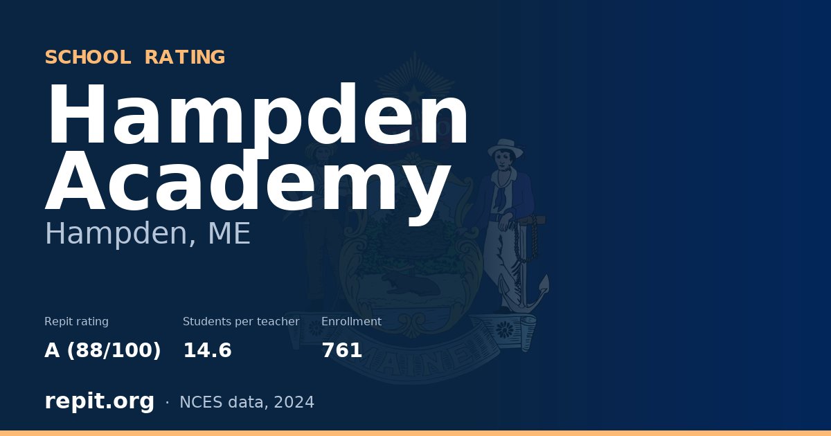 Hampden Academy, Hampden, ME — Repit school rating A (88/100)