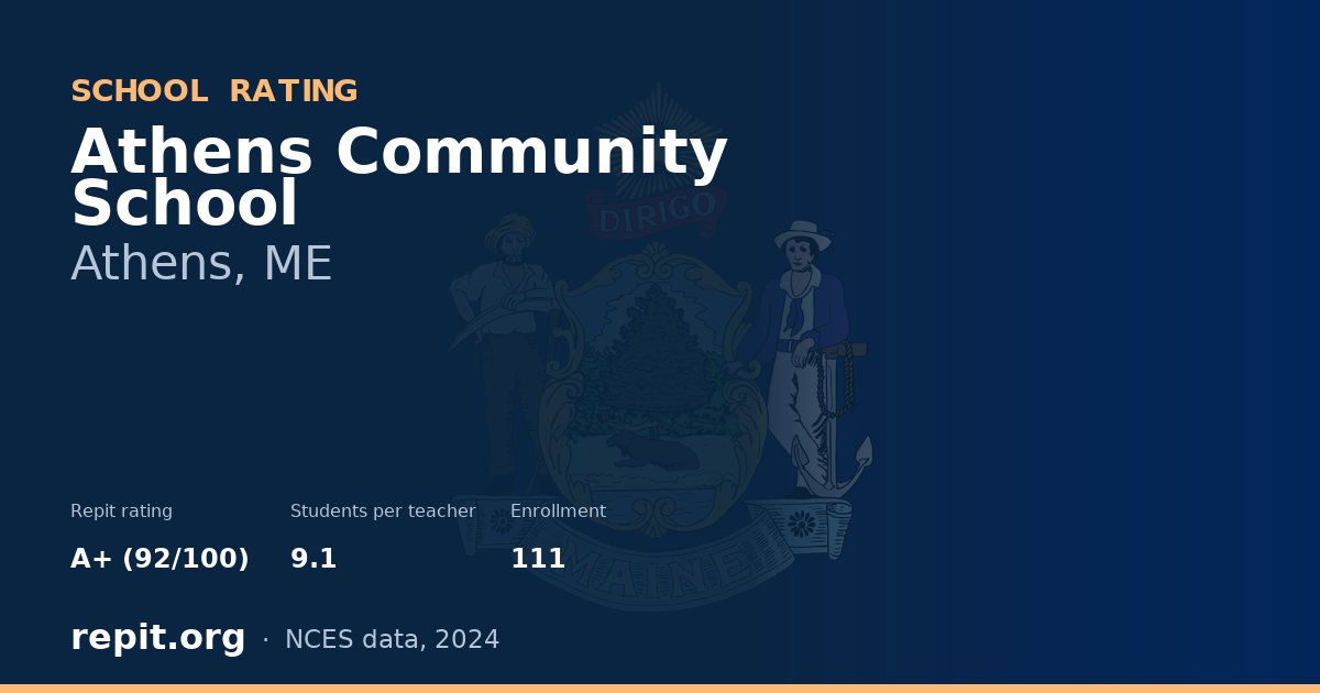Athens Community School, Athens, ME — Repit school rating A+ (92/100)