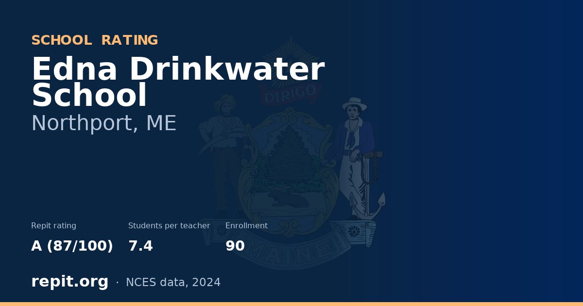 Edna Drinkwater School, Northport, ME — Repit school rating A (87/100)