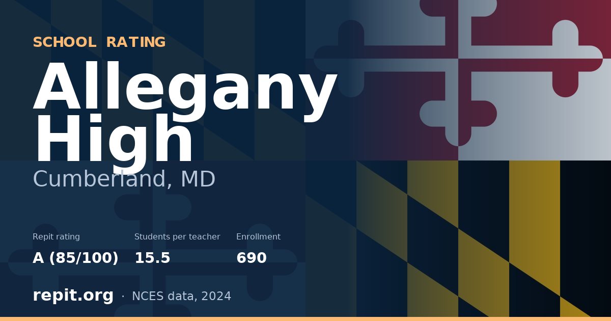 Allegany High, Cumberland, MD — Repit school rating A (85/100)