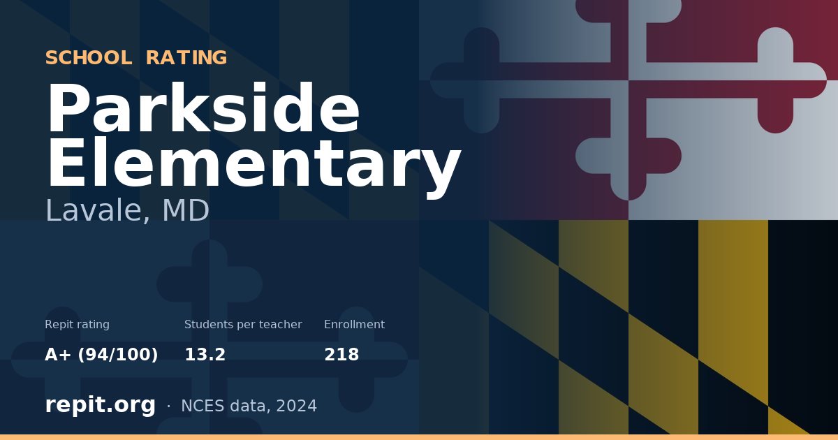 Parkside Elementary, Lavale, MD — Repit school rating A+ (94/100)