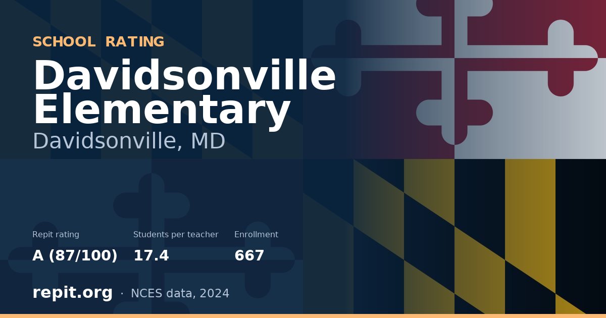 Davidsonville Elementary, Davidsonville, MD — Repit school rating A (87/100)
