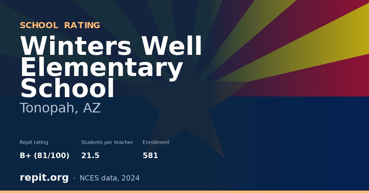 Winters Well Elementary School, Tonopah, AZ — Repit school rating B+ (81/100)