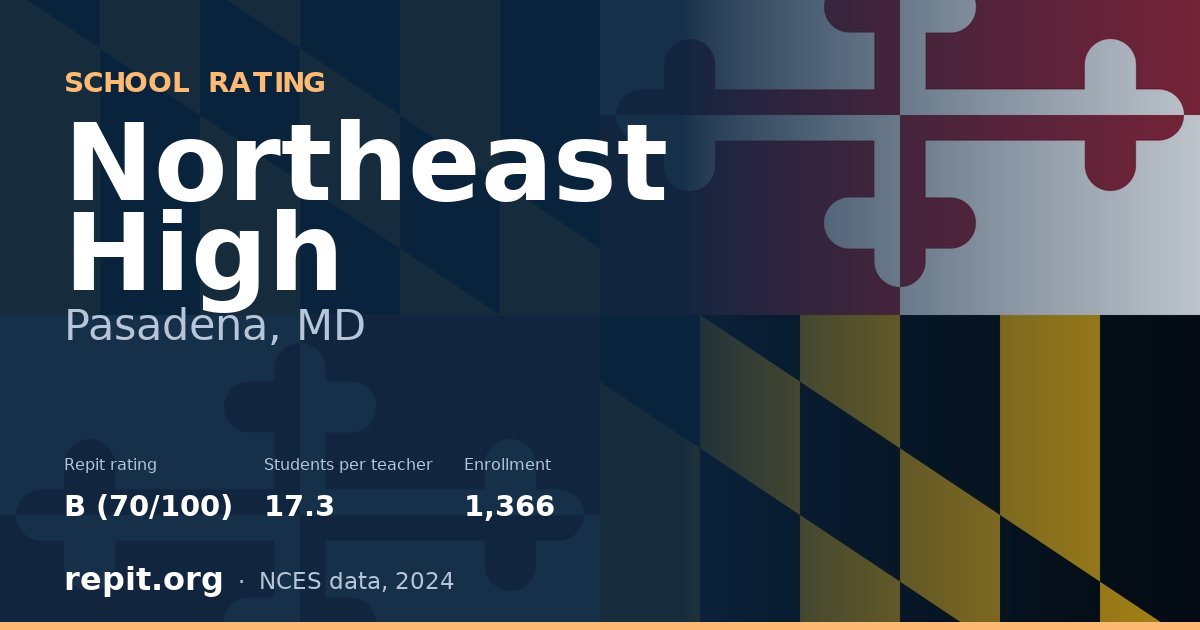 Northeast High, Pasadena, MD — Repit school rating B (70/100)
