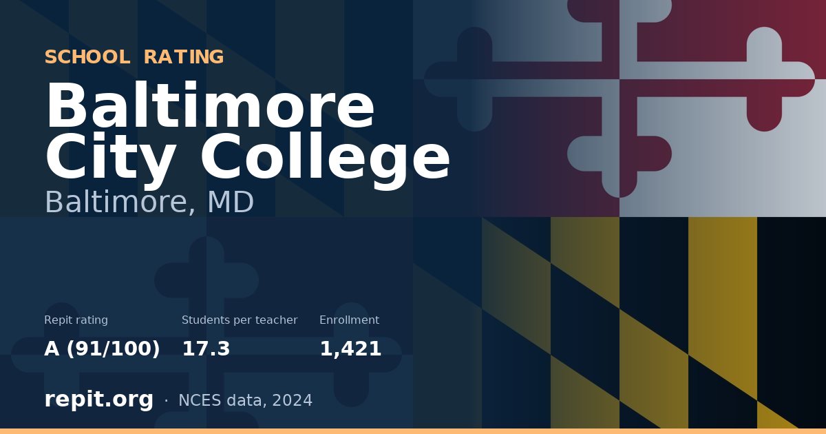 Baltimore City College, Baltimore, MD — Repit school rating A (91/100)