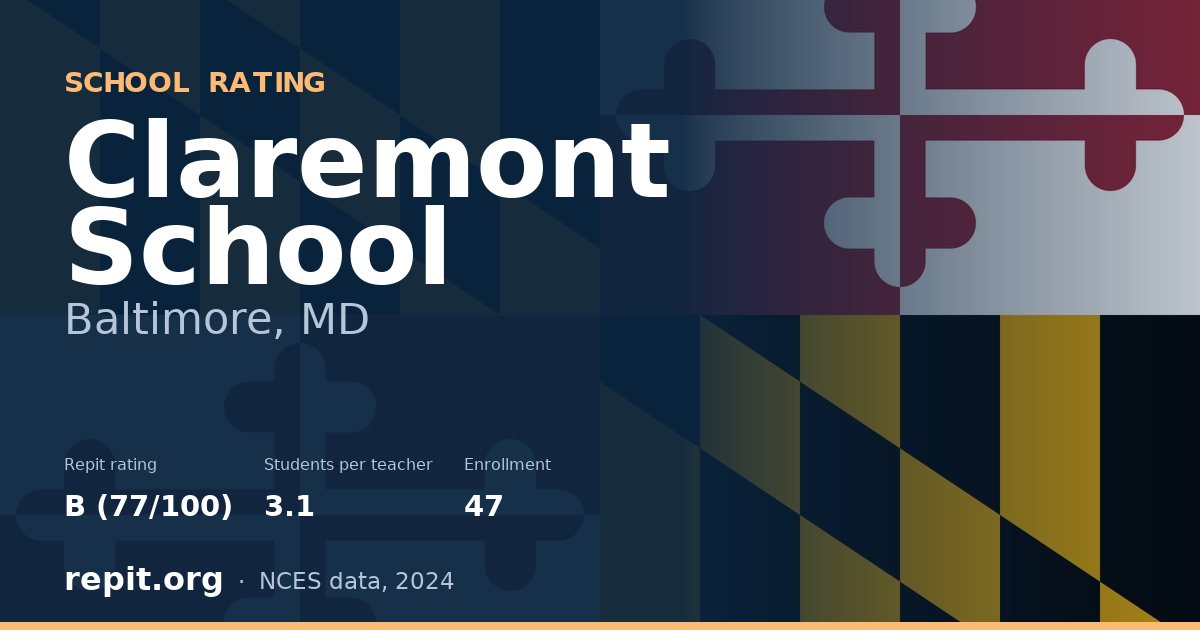 Claremont School, Baltimore, MD — Repit school rating B (77/100)