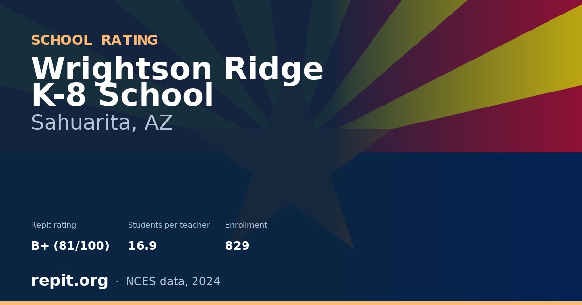 Wrightson Ridge K-8 School, Sahuarita, AZ — Repit school rating B+ (81/100)