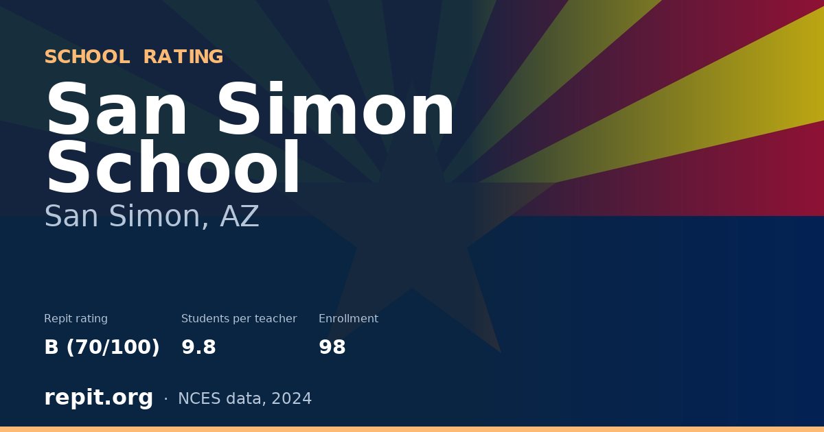 San Simon School, San Simon, AZ — Repit school rating B (70/100)